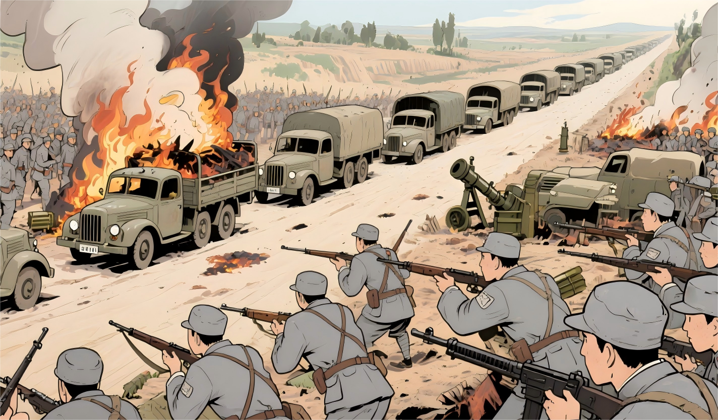 响堂铺伏击战AI配图